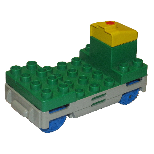 Lego Duplo Train Locomotive Base with Battery Compartment, Light Gray Base and Blue Wheels