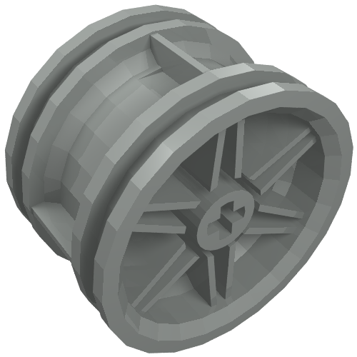 Lego Wheel 30.4 x 20 without Pinholes, with Reinforced Rim / Light Gray
