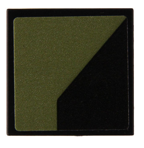 Lego Tile 2 x 2 with Olive Green Geometric Pattern Model Right Side (Sticker) - Set 76923 / Black