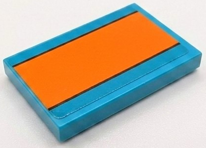 Lego Tile 2 x 3 with Orange Stripe Pattern (Sticker) - Set 76905