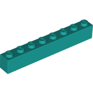 Lego Brick 1 x 8 / Dark Turquoise