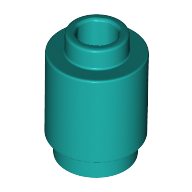 Lego Brick Round 1 x 1 Open Stud / Dark Turquoise