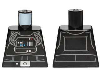 Lego Torso SW TIE Pilot, Detailed with Back Printing Pattern / Black