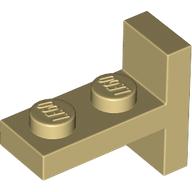 Lego Bracket 1 x 2 with 1 x 2 Vertical Studs / Tan