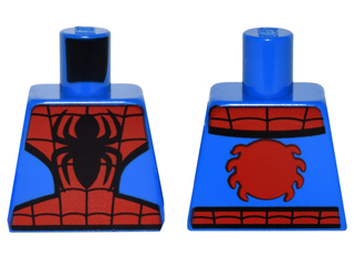 Lego Torso Spider-Man Costume 6 Black Webs and Large Spiders Pattern / Blue