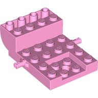 Lego Vehicle Base, Carriage 4 x 6 x 1 2/3 with Wheel Clip Pins / Bright Pink