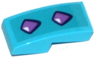 Lego Slope, Curved 2 x 1 x 2/3 with 2 Medium Lavender Geometric Dragon Scales Pattern (Sticker) - Set 41172
