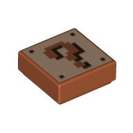 Lego Tile 1 x 1 with Pixelated '?' Print / Dark Orange