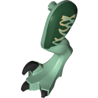 Lego Animal Body Part, Dinosaur, Raptor Leg, Left, with Pin, with Dark Green Stripes Print