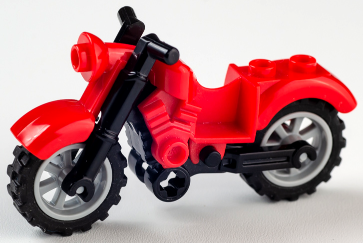 Lego Motorcycle Vintage with Black Chassis and Light Bluish Gray Wheels