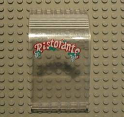 Lego Panel 6 x 6 x 9 Curved Top with 'Ristorante' and White Stripes Pattern (Sticker) - Sets 6376 / 10037