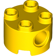 Lego Brick Round 2 x 2, Pin Holes / Yellow