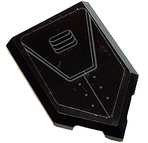 Lego Tile, Modified 2 x 3 Pentagonal with Hull Plates with Dark Bluish Gray Air Vent, Lines and Rivets Pattern (Sticker) - Set 76122
