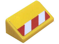 Lego Slope 30 1 x 2 x 2/3 with Red and White Danger Stripes Pattern Model Right Side (Sticker) - Set 60219