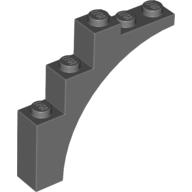 Lego Brick Arch 1 x 5 x 4 [Continuous Bow] / Dark Bluish Gray
