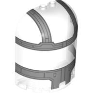 Lego Cylinder Half 3 x 6 x 6 Closed on Top with 2 Studs with Cockpit Print (Razor Crest)