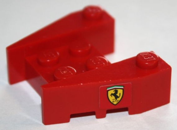 Lego Wedge 3 1/2 x 4 with Stud Notches with Ferrari Logo Wide Pattern on Both Sides (Stickers) - Set 8144