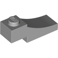 Lego Brick Curved, 3 x 1 with 1/3 Inverted Cutout / Light Bluish Gray