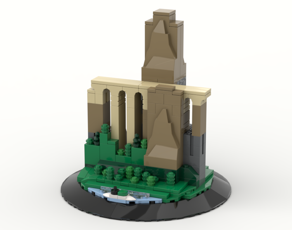 Lego Bastei Bridge Diorama - Saxon Switzerland Landmark