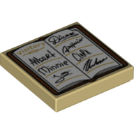 Lego Tile 2 x 2 with Guest Book, 'VISITORS' Print