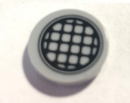 Lego Tile, Round 2 x 2 with Bottom Stud Holder with Black Grid Pattern (Sticker) - Set 79117
