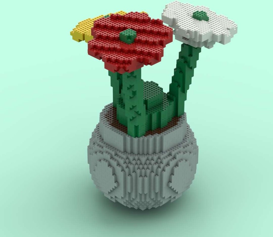 Lego Vase with Flowers