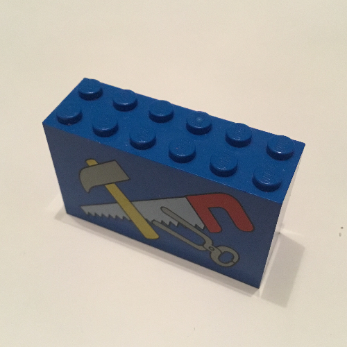 Lego Brick 2 x 6 x 3 with Tools Print / Blue