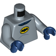 Lego Torso Bodysuit, Yellow Batman Logo Classic Print, Sand Blue Arms, Dark Blue Hands / Sand Blue