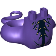 Lego Lower Body with Tail with Black and Gold Scales Print / Dark Purple