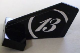 Lego Tail Shuttle, Small with White '13' and Circle Pattern on Left Side (Sticker) - Set 8898