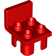 Lego Duplo Chair with 4 Studs and Squared Back / Red
