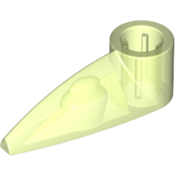 Lego Technic Tooth 1 x 3 with Axle Hole [Rounded Underside] / Glow In Dark Trans