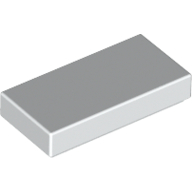 Lego Tile 1 x 2 with Groove / White