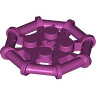 Lego Plate Special 2 x 2 with Bar Frame Octagonal, Reinforced, Completely Round Studs / Magenta