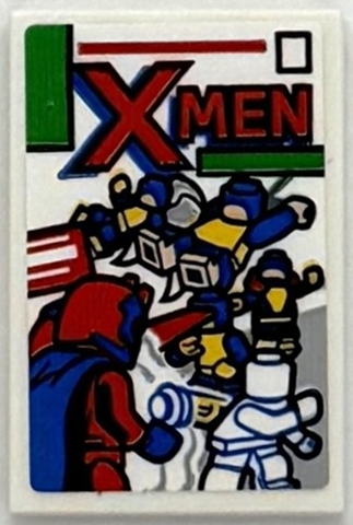 Lego Tile 2 x 3 with X-Men Comic Book with Minifigures Pattern (Sticker) - Set 76294