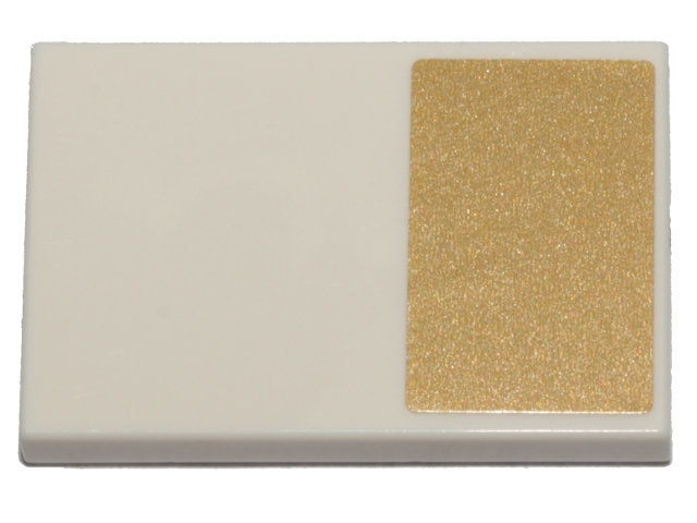 Lego Tile 2 x 3 with Gold Rectangle Pattern (Sticker) - Set 70838