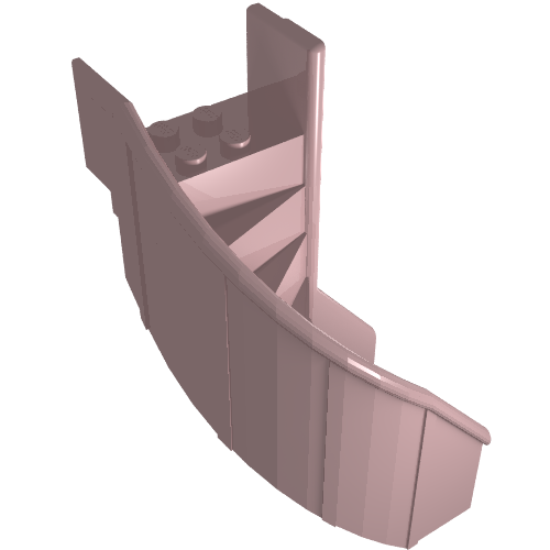 Lego Stairs 6 x 6 x 9 1/3 Curved Enclosed / Light Pink