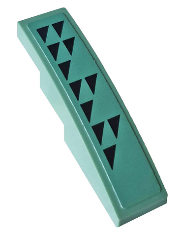 Lego Slope, Curved 4 x 1 with Black Triangles Pattern Model Right Side (Sticker) - Set 70612