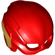 Lego Helmet / Mask, with Eye Holes and Gold Wings Print (The Flash) / Red