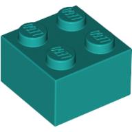 Lego Brick 2 x 2 / Dark Turquoise
