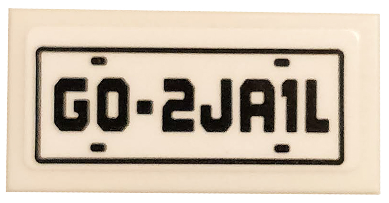Lego Tile 1 x 2 with 'GO-2JA1L' Pattern (Sticker) - Set 76120