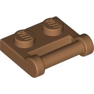 Lego Plate Special 1 x 2 [Side Handle Closed Ends] / Medium Nougat