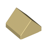 Lego Brick Sloped Double 45° 1 x 1 / Tan