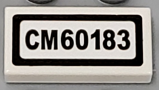 Lego Tile 1 x 2 with 'CM60183' Pattern (Sticker) - Set 60183