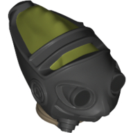 Lego Minifig Head Special, Reptile with Breathing Apparatus (Teedo) / Olive Green