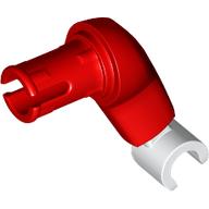 Lego Arm, Large, Left and White Hand / Red