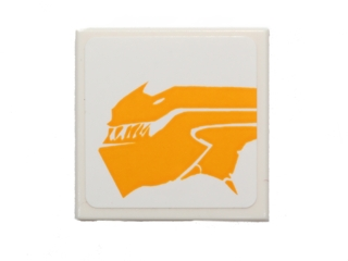 Lego Tile 2 x 2 with Bright Light Orange Sando Aqua Monster Pattern Model Left Side (Sticker) - Set 75048
