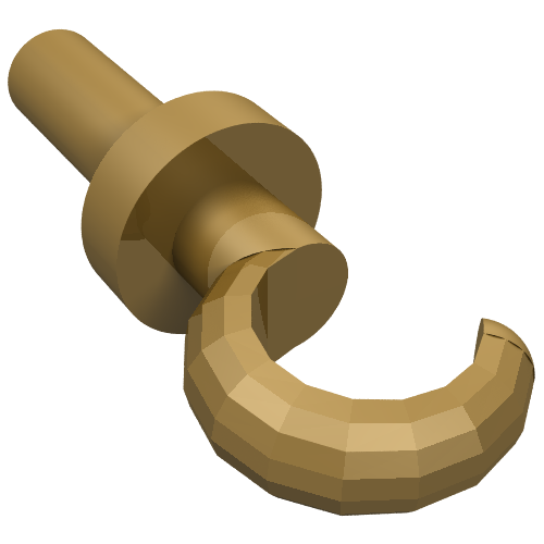 Lego Hand Pirate Hook / Pearl Gold