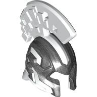 Lego Helmet with Crest Pearl Titanium Pattern / White