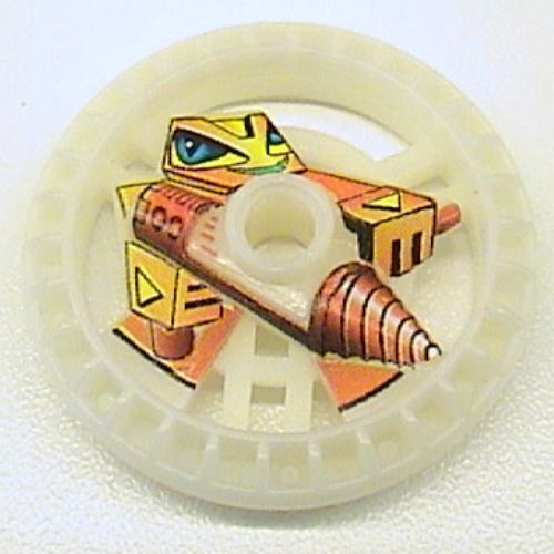 Lego Technic Disc 5 x 5 Notched, Driller Print / Glow In Dark Opaque
